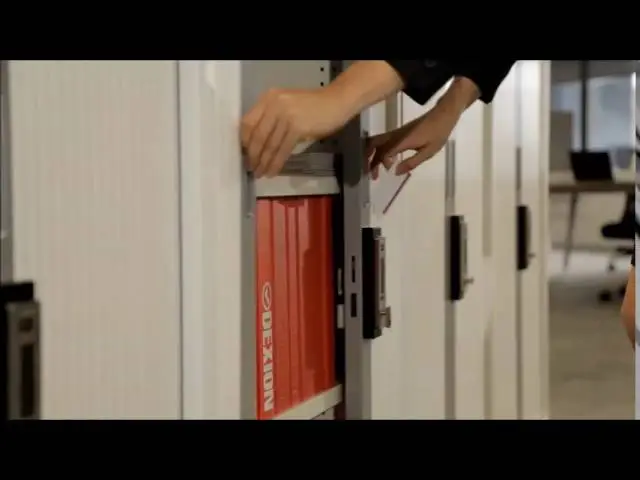 Video-Strata2 Tambour Cabinet with Silver Dynamic Locking